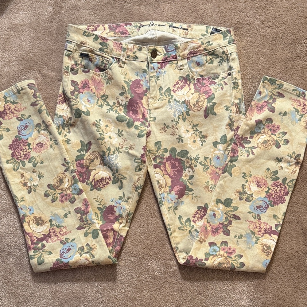 Bianco Floral Skinny Jeans